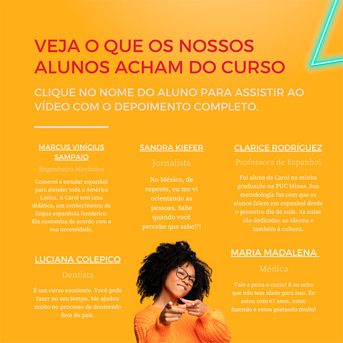 Alunos do curso Espanhol para a Vida